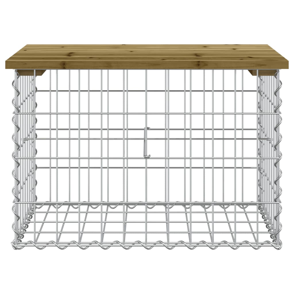 Banco de jardim c/ design gabião 63x44x42 cm pinho impregnado
