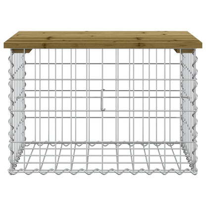 Banco de jardim c/ design gabião 63x44x42 cm pinho impregnado
