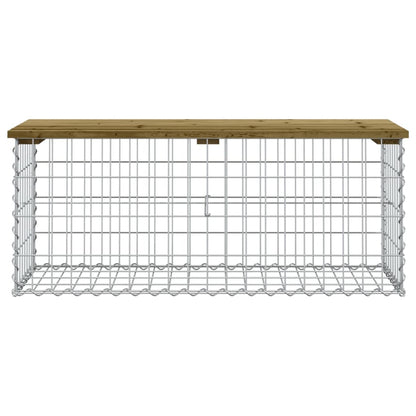 Banco de jardim c/ design gabião 103x44x42 cm pinho impregnado