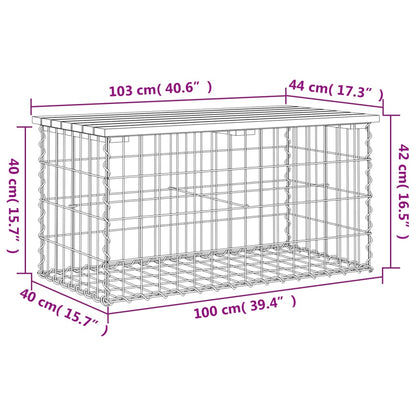 Banco de jardim c/ design gabião 103x44x42 cm pinho impregnado
