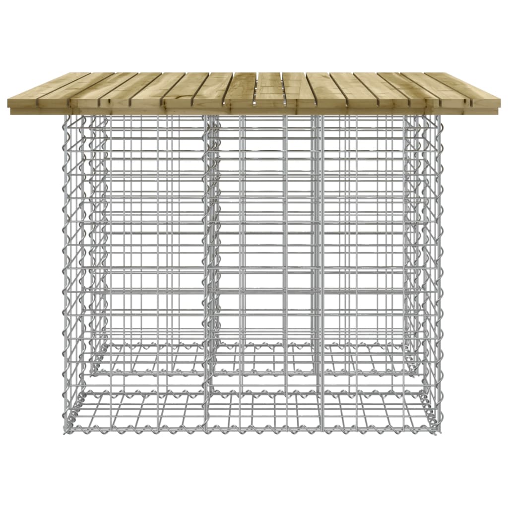 Banco de jardim c/ design gabião 100x102x72 cm pinho impregnado