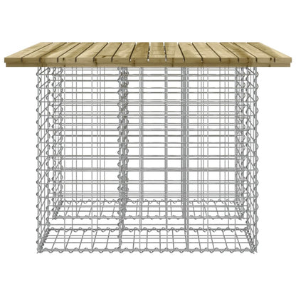 Banco de jardim c/ design gabião 100x102x72 cm pinho impregnado