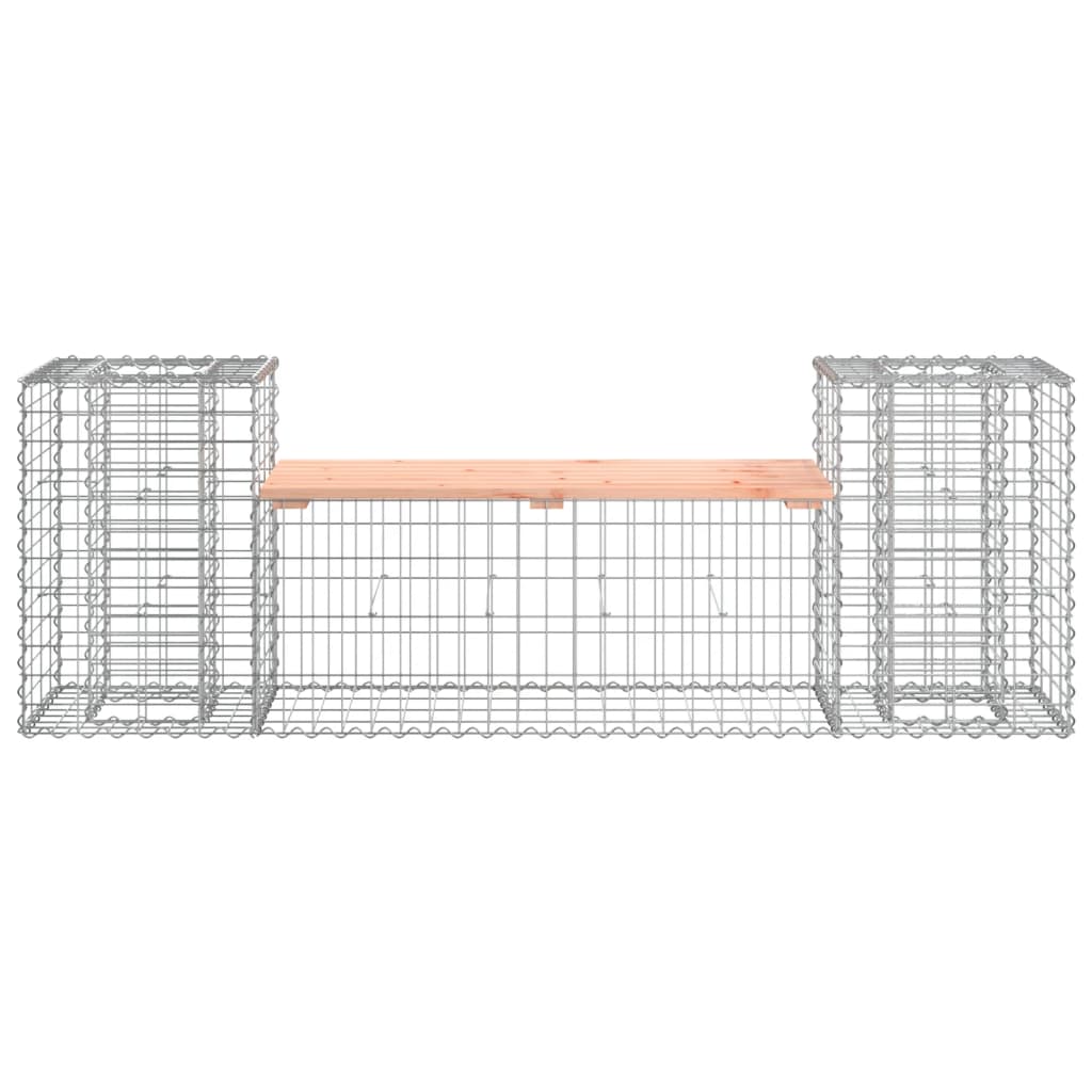 Banco jardim design gabião 183x41x60,5cm madeira douglas maciça