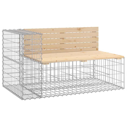 Banco de jardim com cesto gabião madeira de pinho maciça