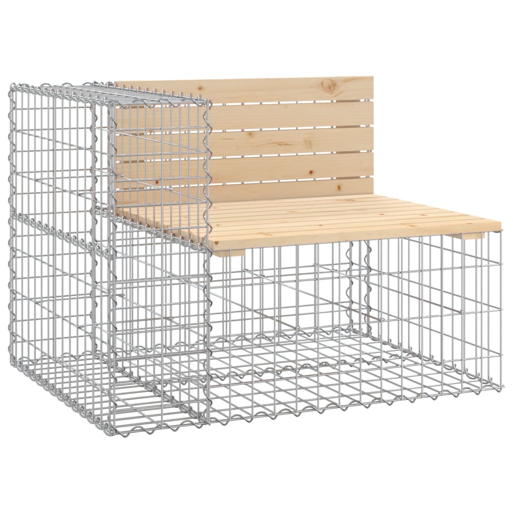 Banco de jardim c/ design gabião 287x71x65,5 cm pinho maciço