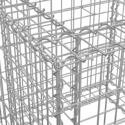 Cesto gabião 70x70x65 cm ferro galvanizado prateado