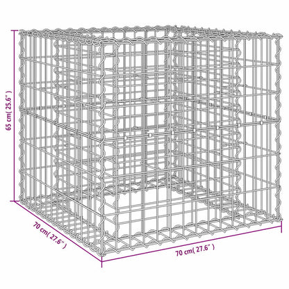 Cesto gabião 70x70x65 cm ferro galvanizado prateado