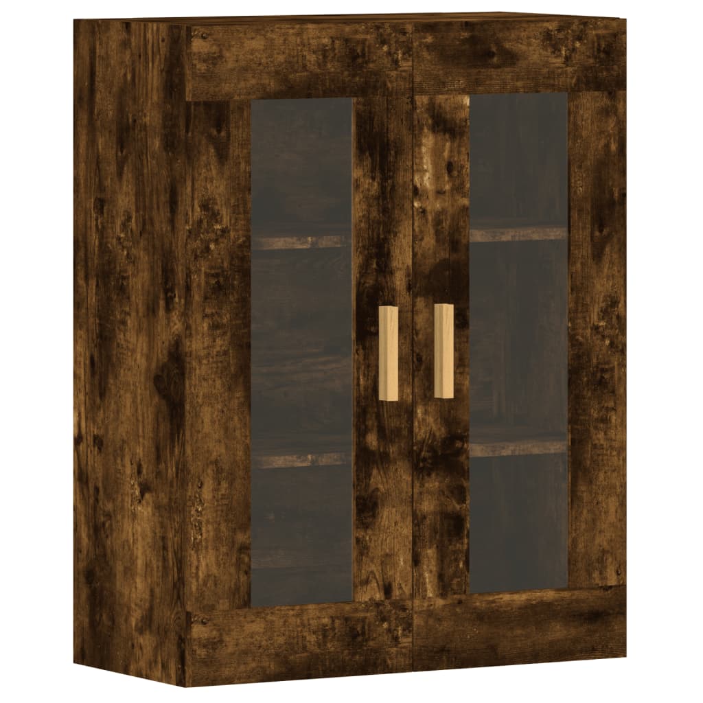 Móveis de parede 2 pcs derivados de madeira carvalho fumado