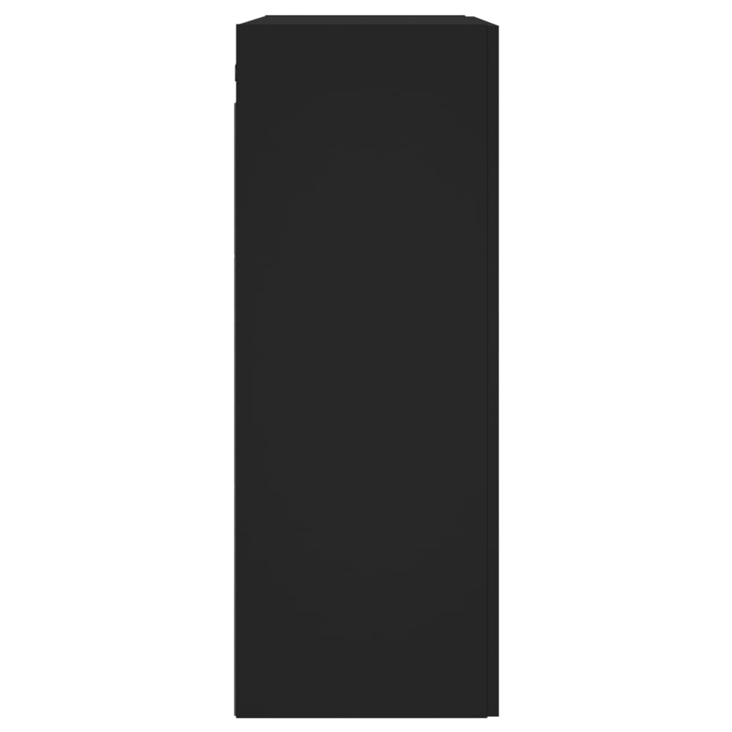 Móveis de parede 2 pcs derivados de madeira preto