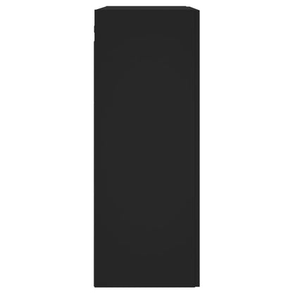 Móveis de parede 2 pcs derivados de madeira preto