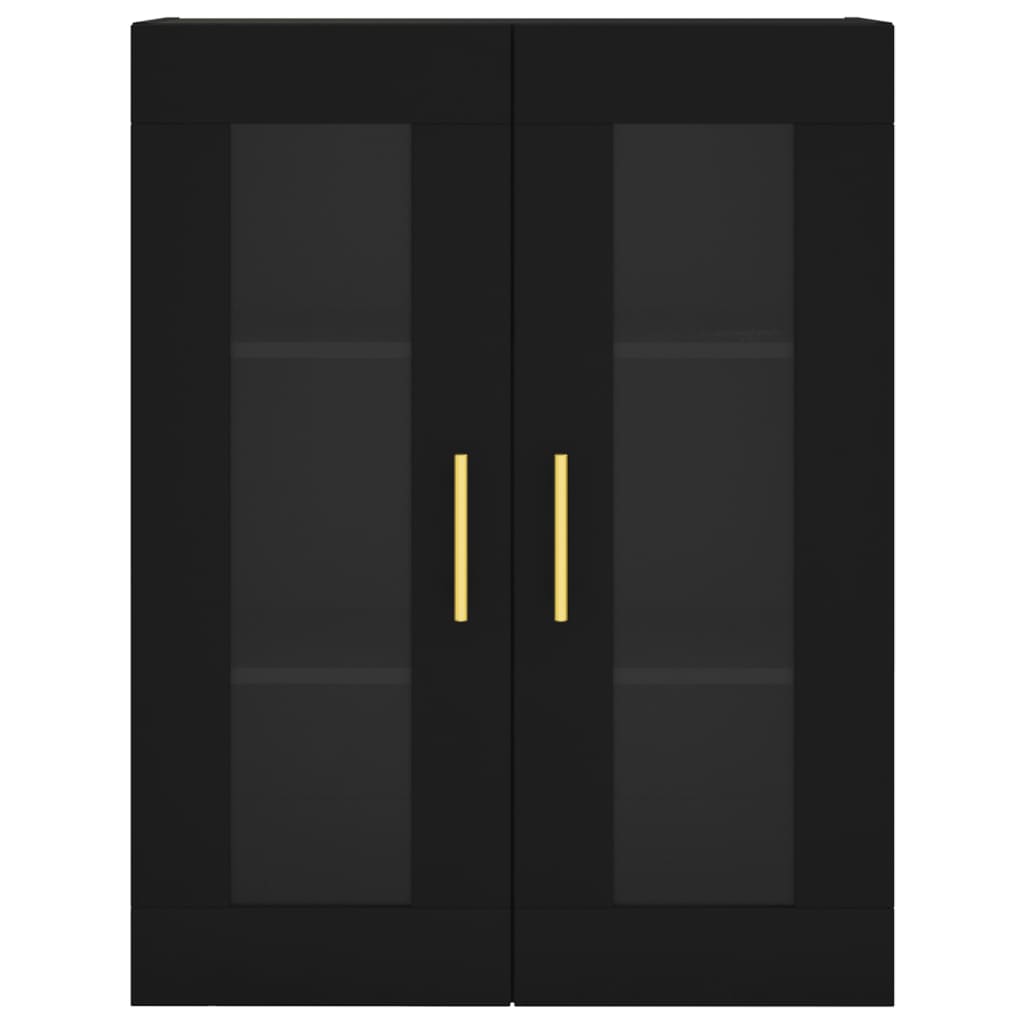 Armário alto 69,5x34x180 cm derivados de madeira preto