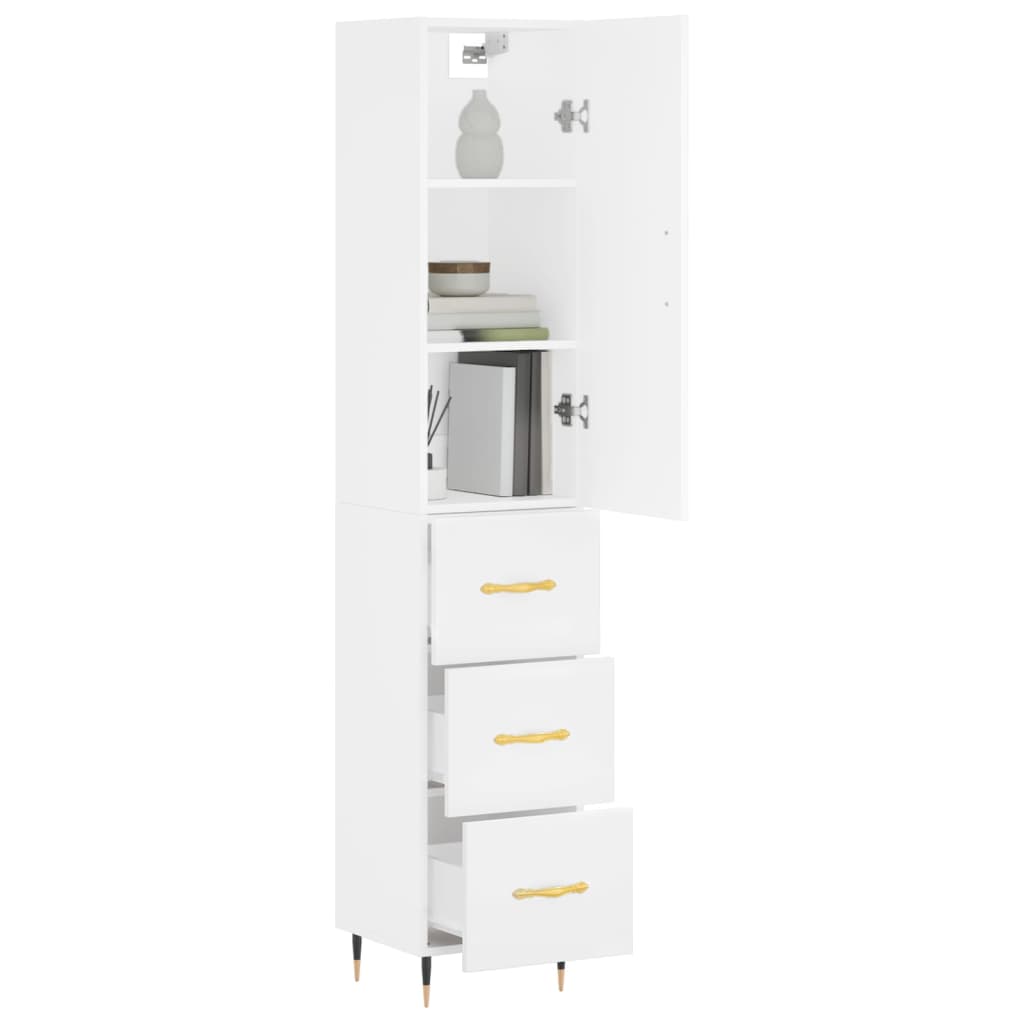 Armário alto 34,5x34x180 cm madeira processada branco