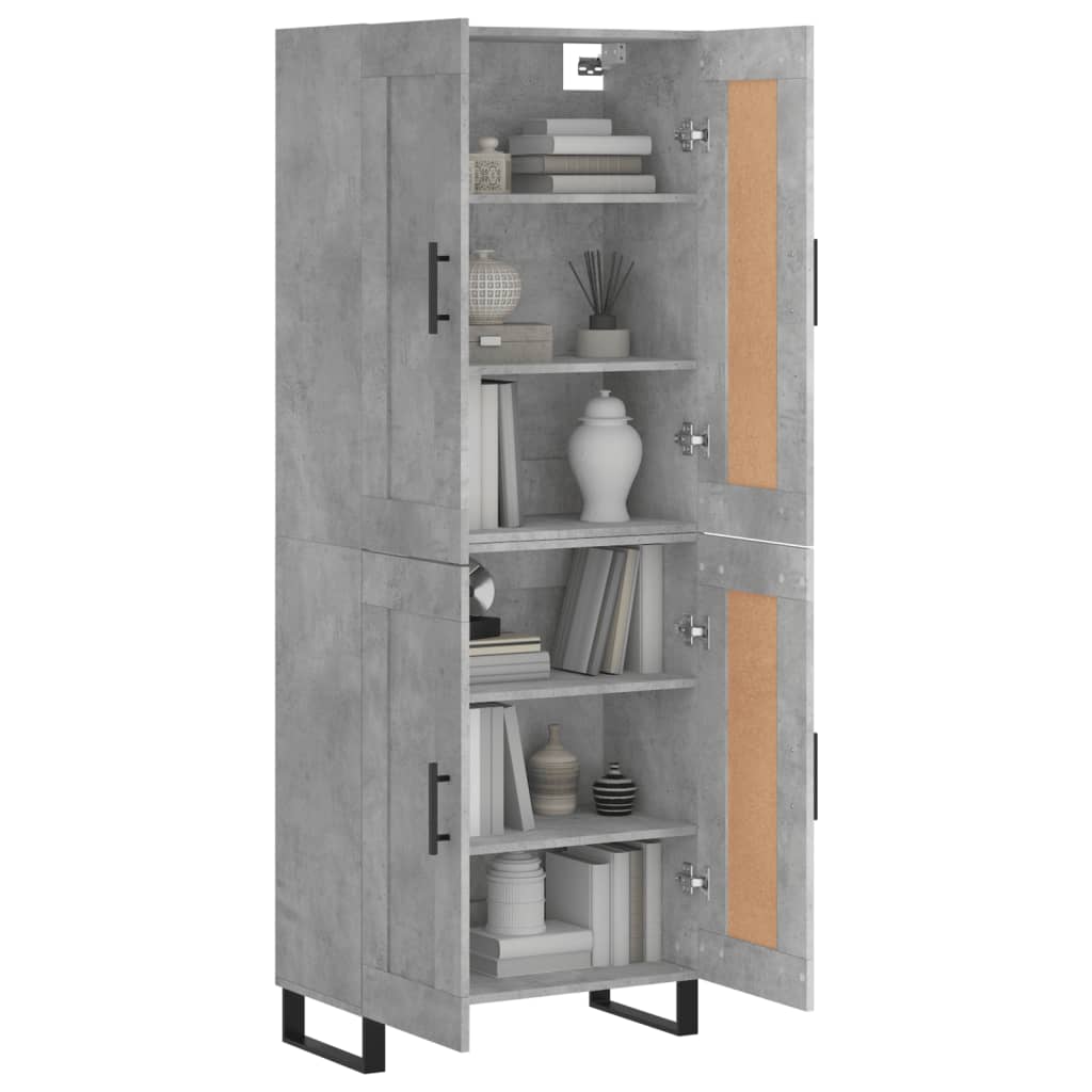 Armário alto 69,5x34x180 cm derivados de madeira cinza cimento