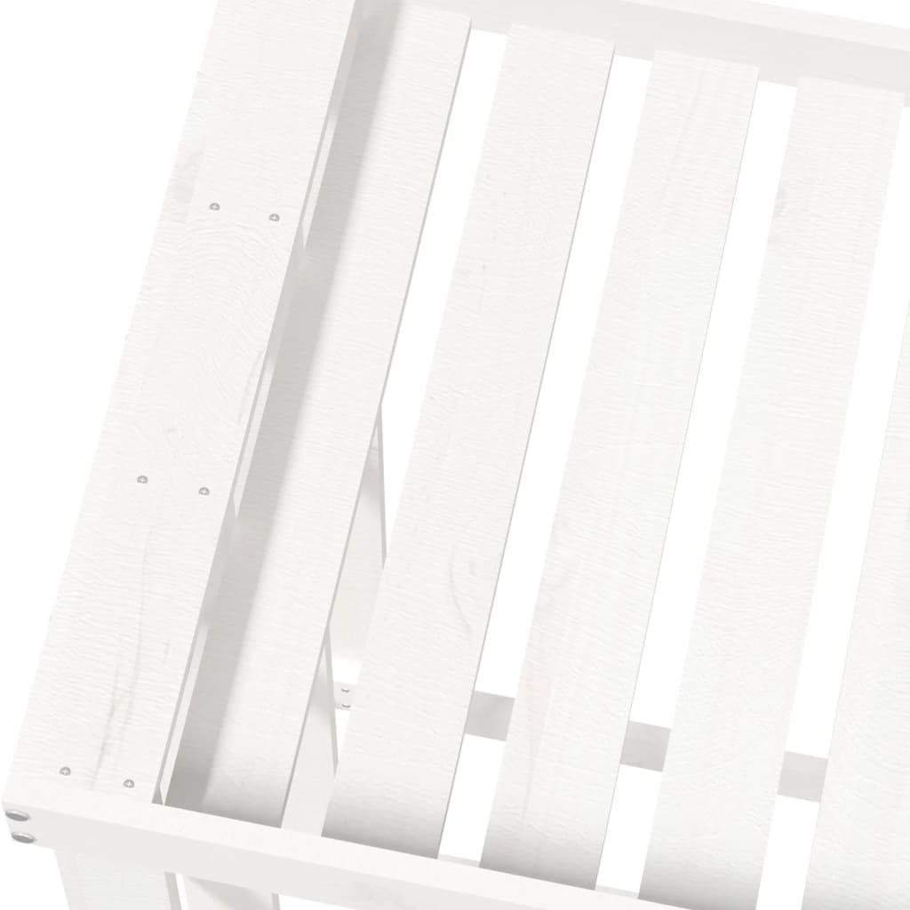 Suporte de lenha p/ exterior 108x52x106 cm pinho maciço branco