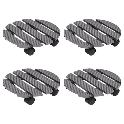 Carrinhos para vasos 4 pcs Ø30x7,5 cm WPC cinzento