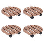 Carrinhos para vasos de plantas 4 pcs Ø30x7,5 cm WPC castanho
