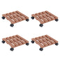Carrinhos para vasos de plantas 4 pcs 30x30x7,5 cm WPC castanho