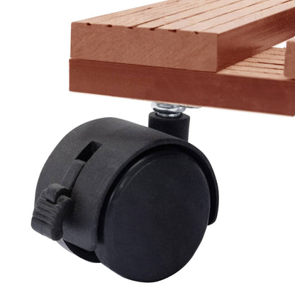Carrinhos para vasos de plantas 4 pcs 30x30x7,5 cm WPC castanho