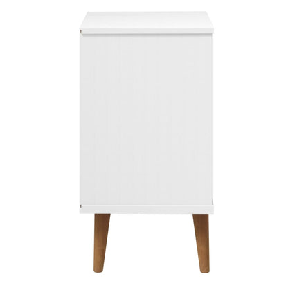 Mesa de cabeceira MOLDE 40x35x65 cm pinho maciço branco