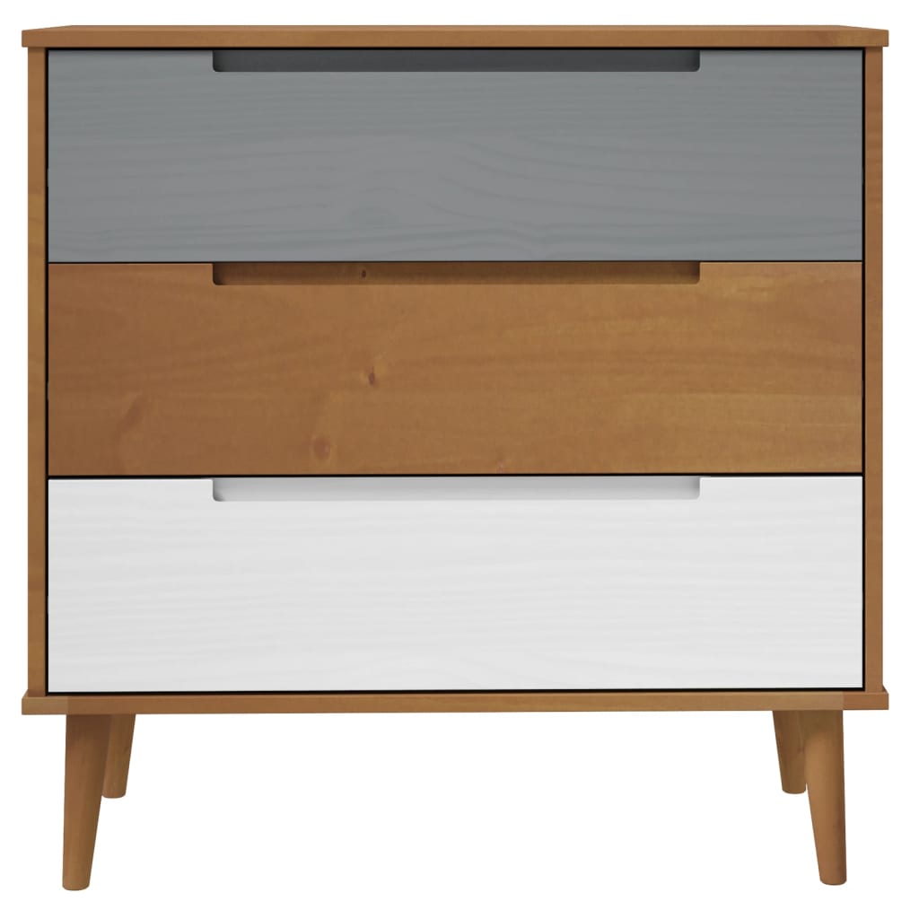 Armário de gavetas MOLDE 80x40x80 cm pinho maciço castanho