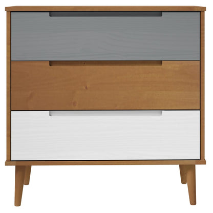 Armário de gavetas MOLDE 80x40x80 cm pinho maciço castanho