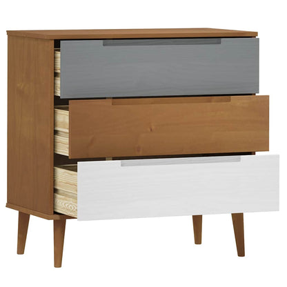 Armário de gavetas MOLDE 80x40x80 cm pinho maciço castanho