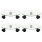 Bases com rodas p/ vasos 4 pcs vidro temperado 28 cm redondo