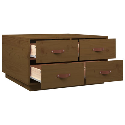 Mesa de centro 80x80x45 cm pinho maciço castanho mel