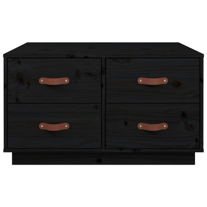 Mesa de centro 80x80x45 cm madeira de pinho maciça preto