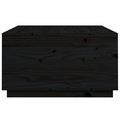 Mesa de centro 80x80x45 cm madeira de pinho maciça preto