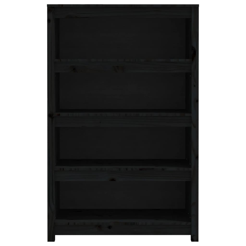 Estante 80x35x126 cm madeira de pinho maciça preto