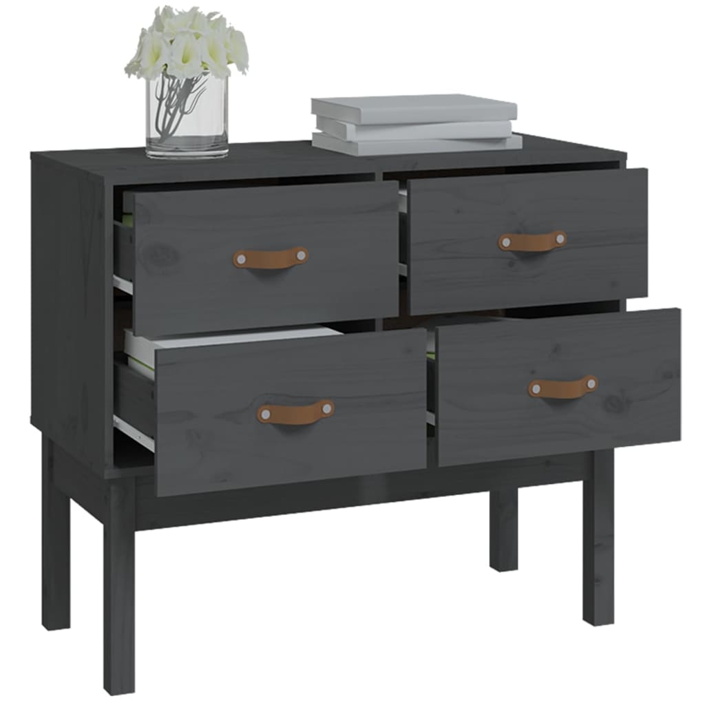 Mesa consola 90x40x78 cm madeira de pinho maciça cinza