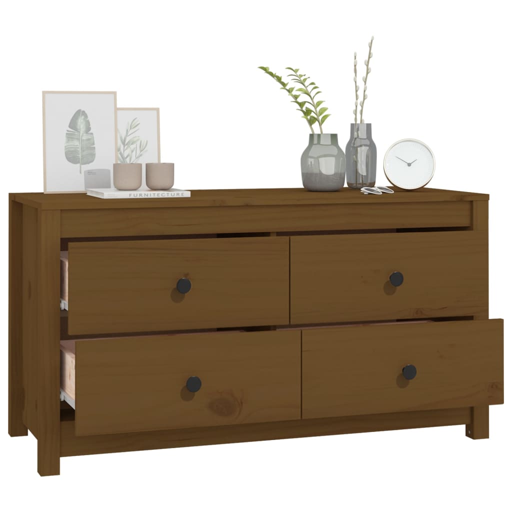 Armário de apoio 100x40x54 cm pinho maciço castanho mel