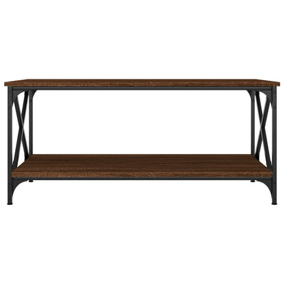 Mesa de centro 100x50x45 deriv. madeira/ferro carvalho castanho
