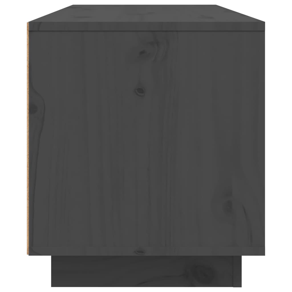 Móvel de TV madeira de pinho maciça cinzento