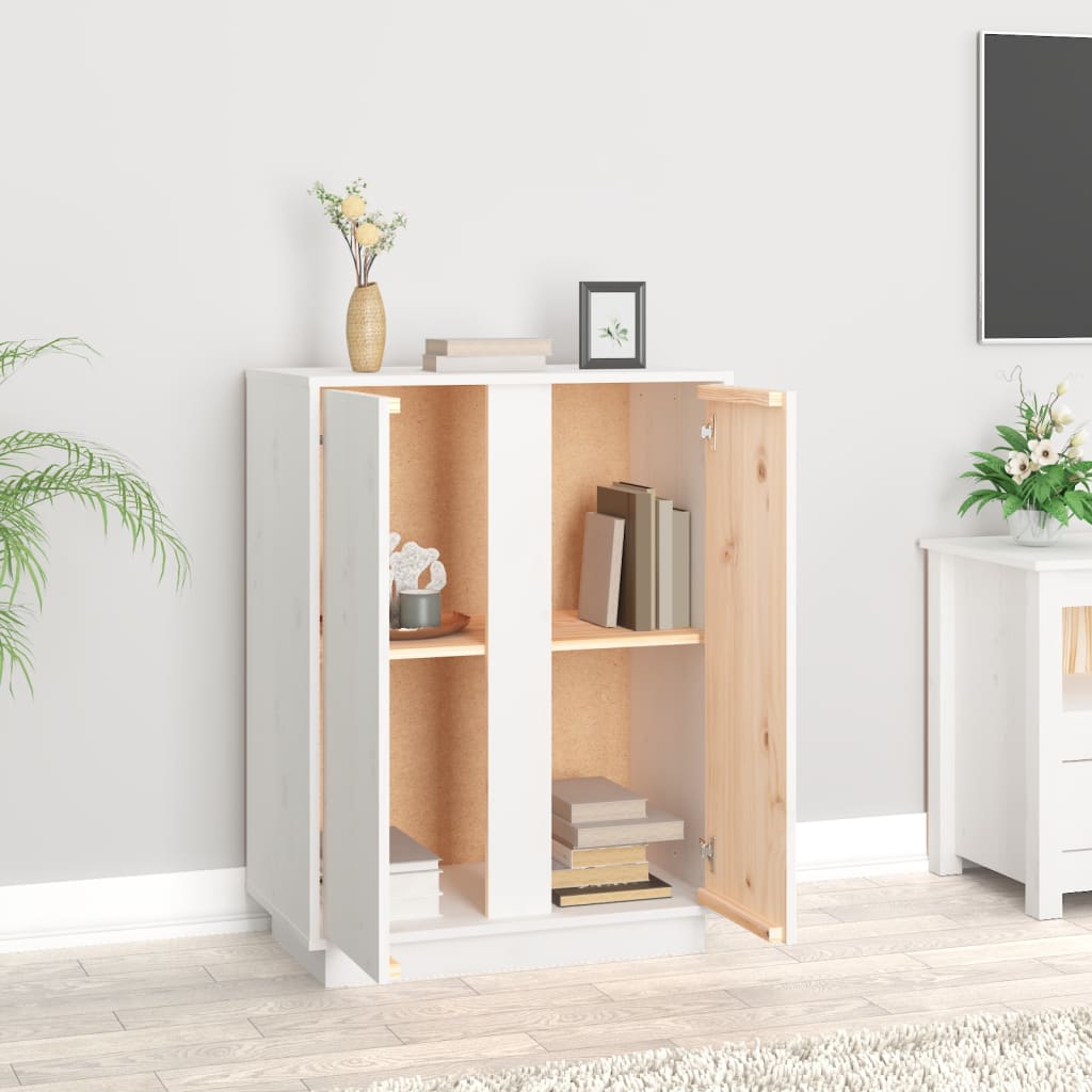 Aparador 60x35x80 cm madeira de pinho maciça branco