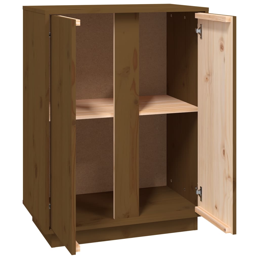 Aparador 60x35x80 cm madeira de pinho maciça castanho-mel