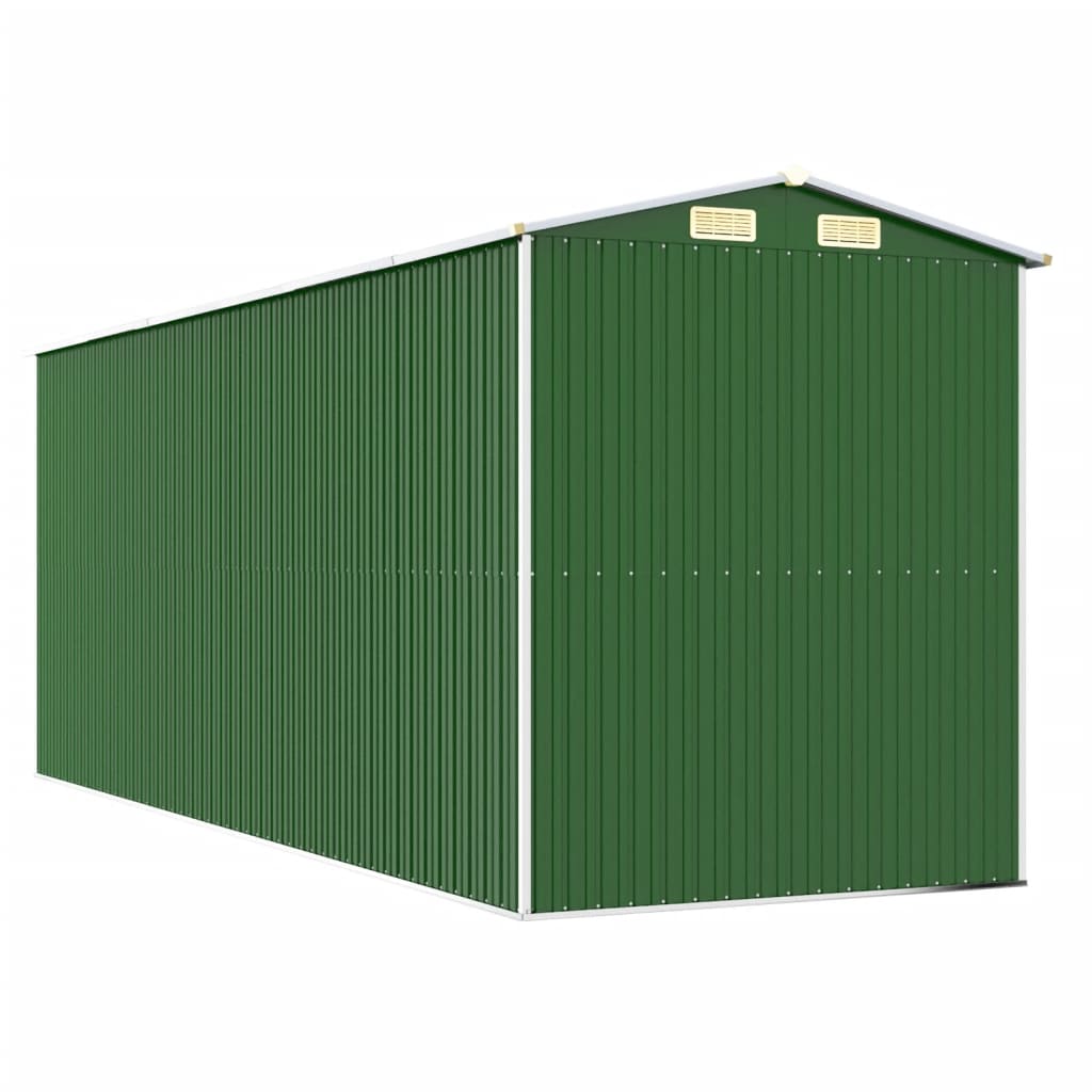 Abrigo de jardim 192x523x223 cm aço galvanizado verde