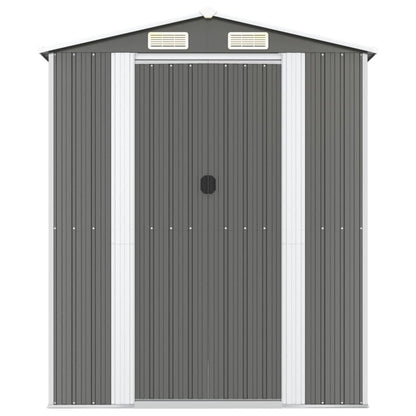 Abrigo de jardim 192x440x223 cm aço galvanizado cinzento-claro