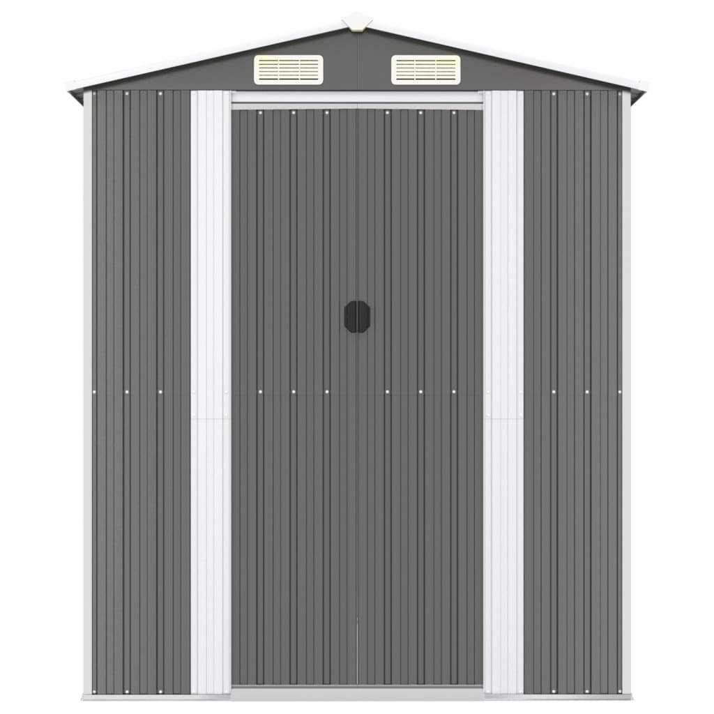 Abrigo de jardim 192x855x223 cm aço galvanizado cinzento-claro