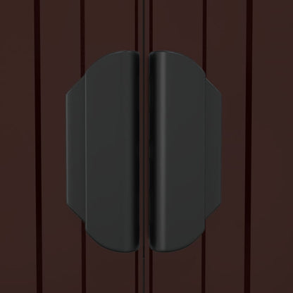 Abrigo de jardim 192x191x223 cm aço galvanizado castanho-escuro