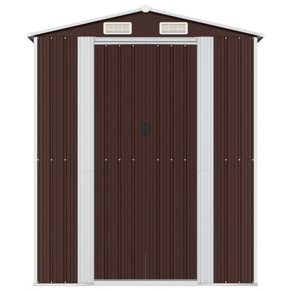 Abrigo de jardim 192x772x223 cm aço galvanizado castanho-escuro