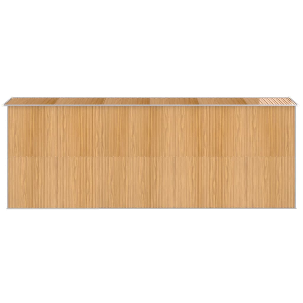 Abrigo de jardim 192x523x223 cm aço galvanizado castanho