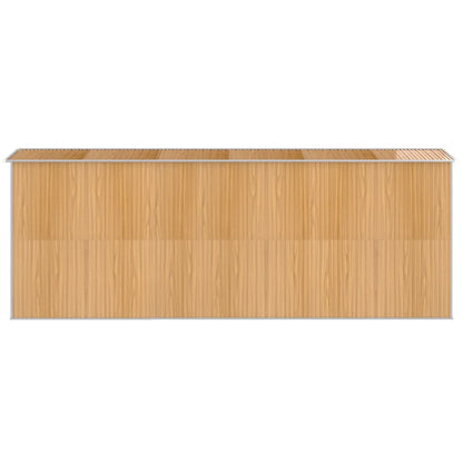 Abrigo de jardim 192x523x223 cm aço galvanizado castanho