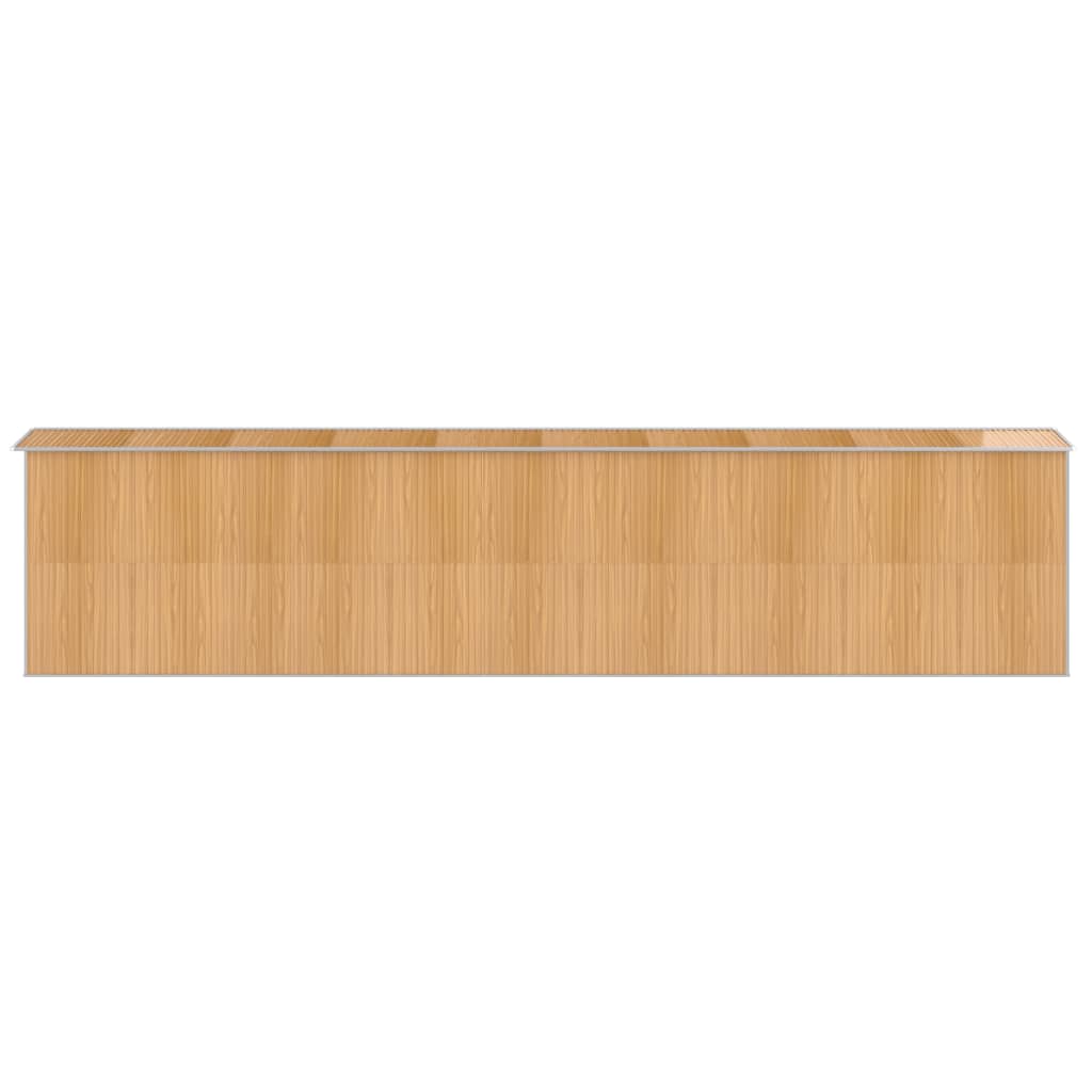 Abrigo de jardim 192x855x223 cm aço galvanizado castanho