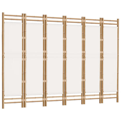 Divisória/biombo com 6 painéis dobráveis 240 cm bambu e lona