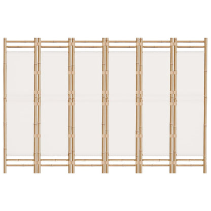 Divisória/biombo com 6 painéis dobráveis 240 cm bambu e lona