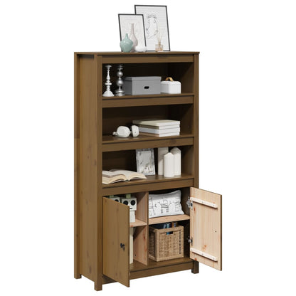 Aparador alto 80x35x154 cm madeira de pinho maciça castanho-mel