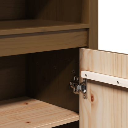 Aparador alto 80x35x154 cm madeira de pinho maciça castanho-mel