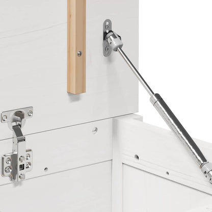 Caixa de arrumação 80x40x45,5 cm madeira de pinho maciça branco